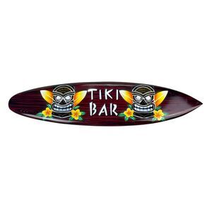 Wooden Tiki Bar Surfboard Wall Decor 39.5" Decorative Beach Sign Art